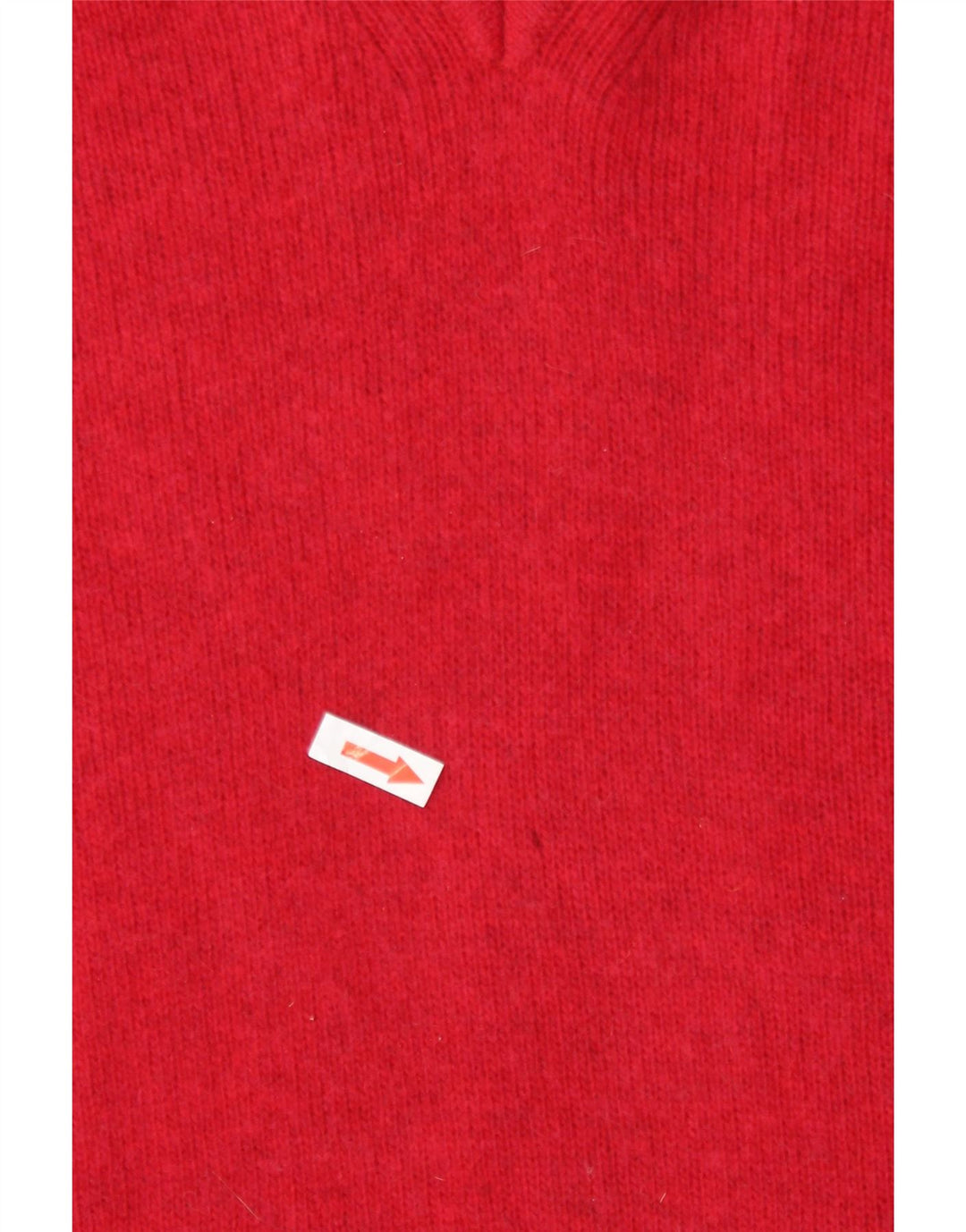 Trussardi Mens V-Neck Jumper Sweater Medium Red Wool