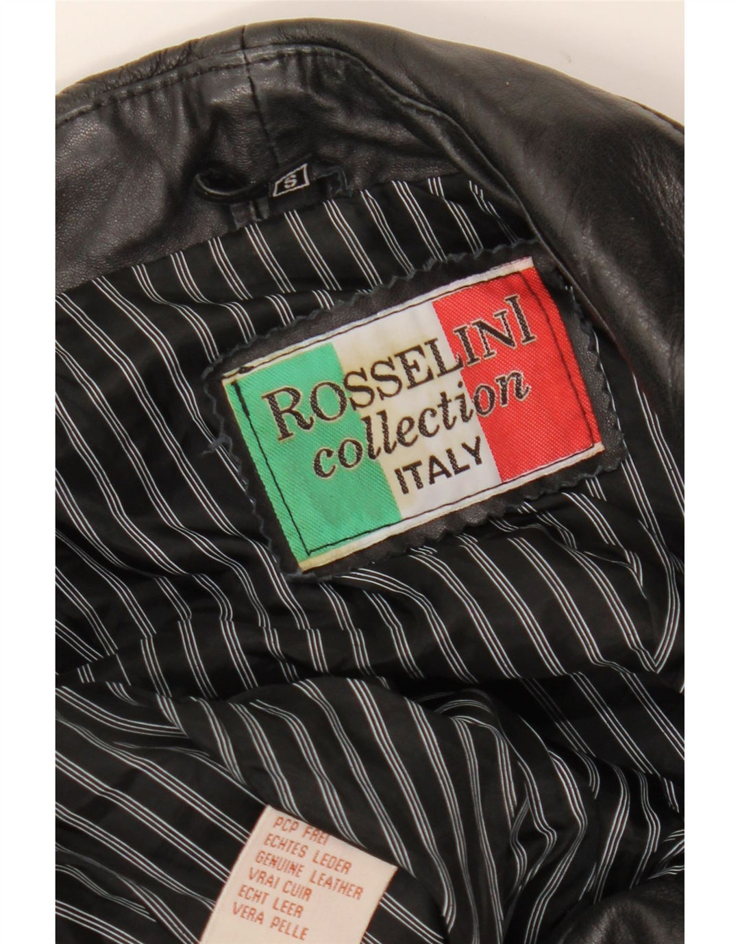 Vintage Womens Crop Leather Biker Jacket UK 8 Small Black Leather