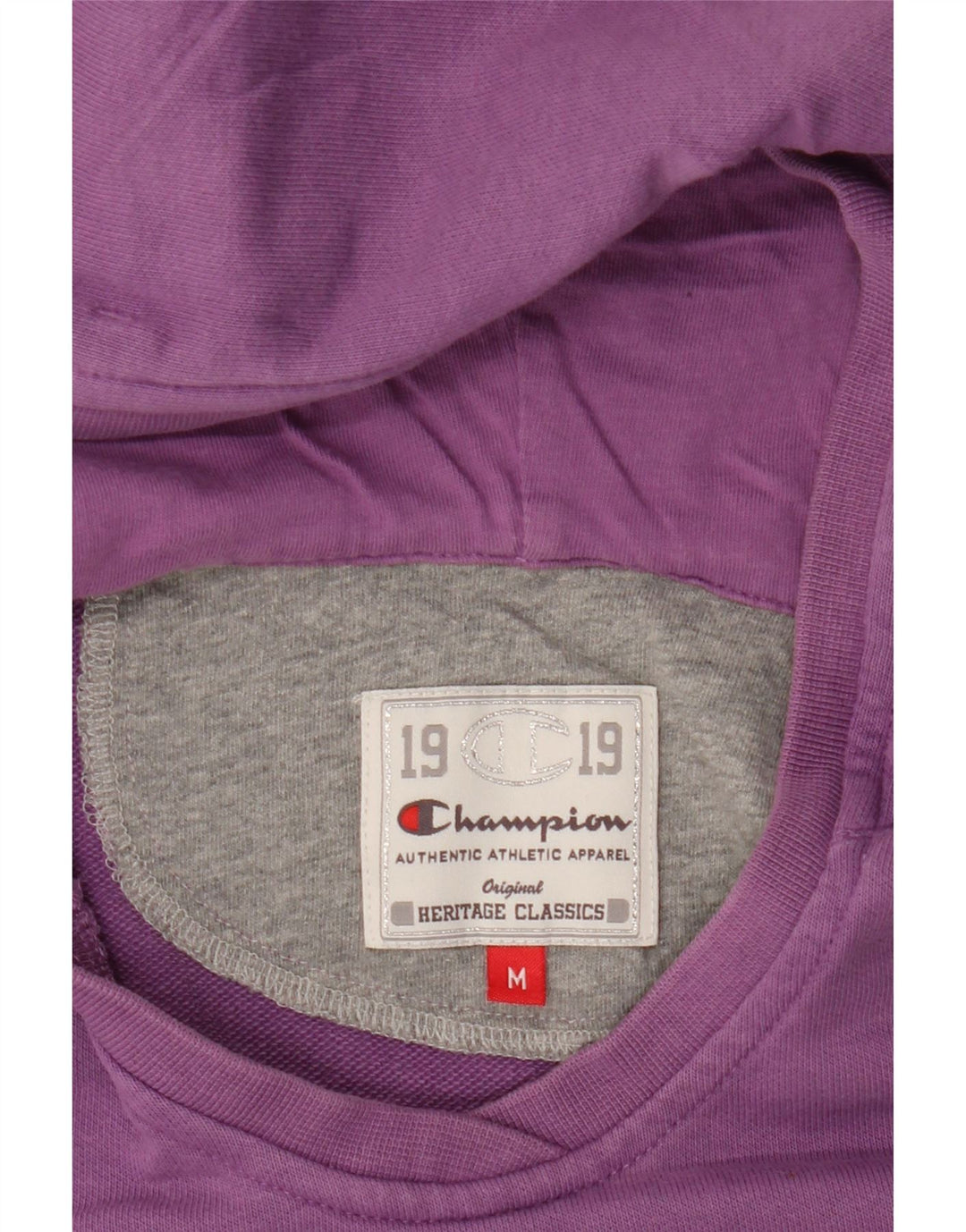 CHAMPION Womens Heritage Classics Hoodie Jumper UK 14 Medium Purple