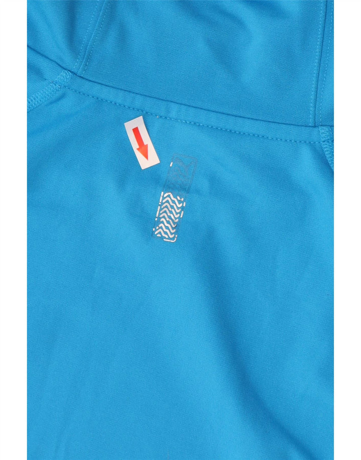 Puma Mens Hoodie Jumper Small Blue Colourblock Polyester