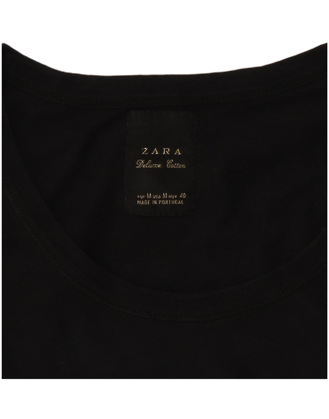 ZARA Womens T-Shirt Top UK 12 Medium Black Cotton