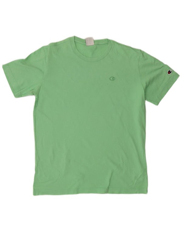 CHAMPION Mens T-Shirt Top Medium Green Cotton