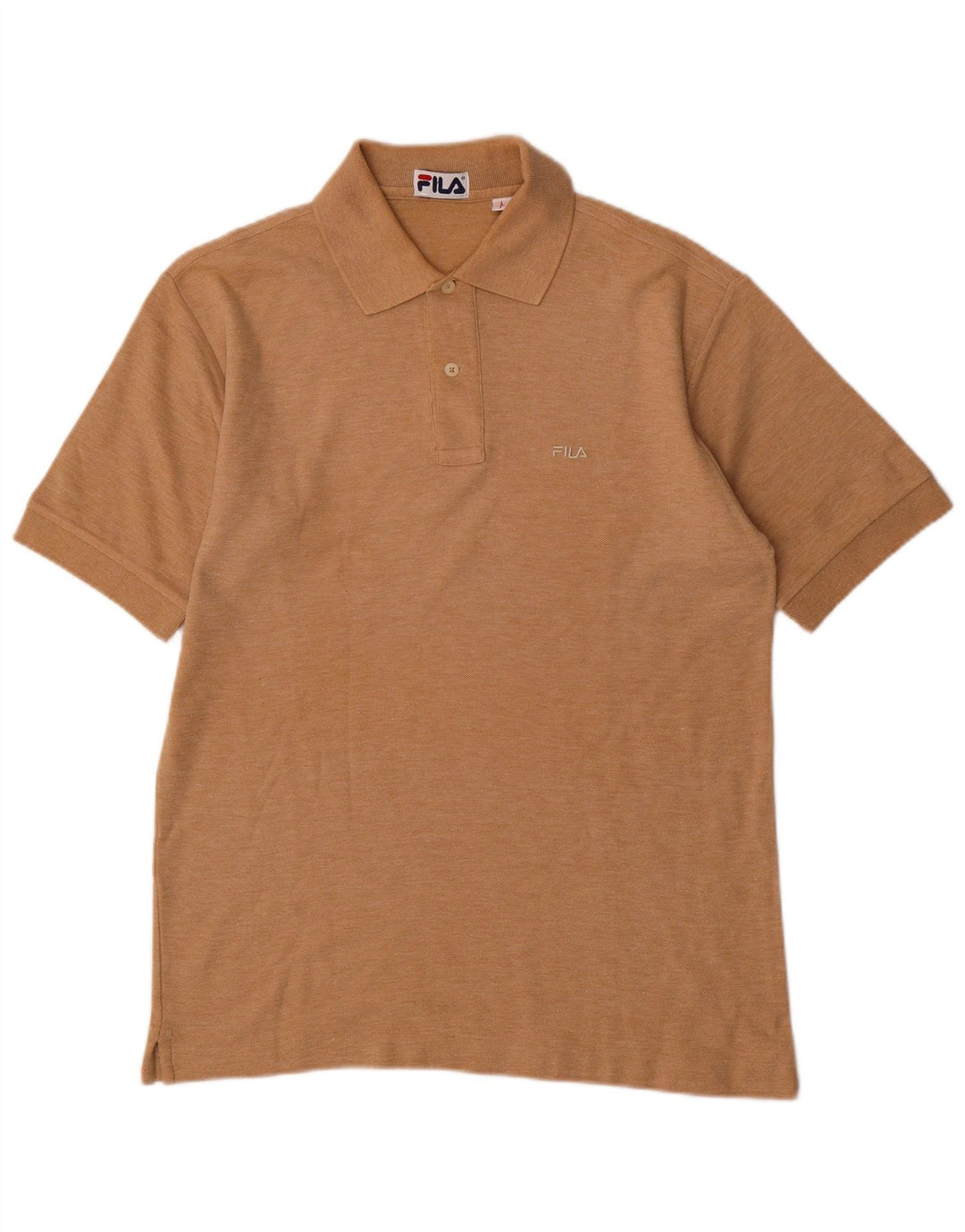 FILA Mens Polo Shirt IT 46 Small Brown Flecked Cotton