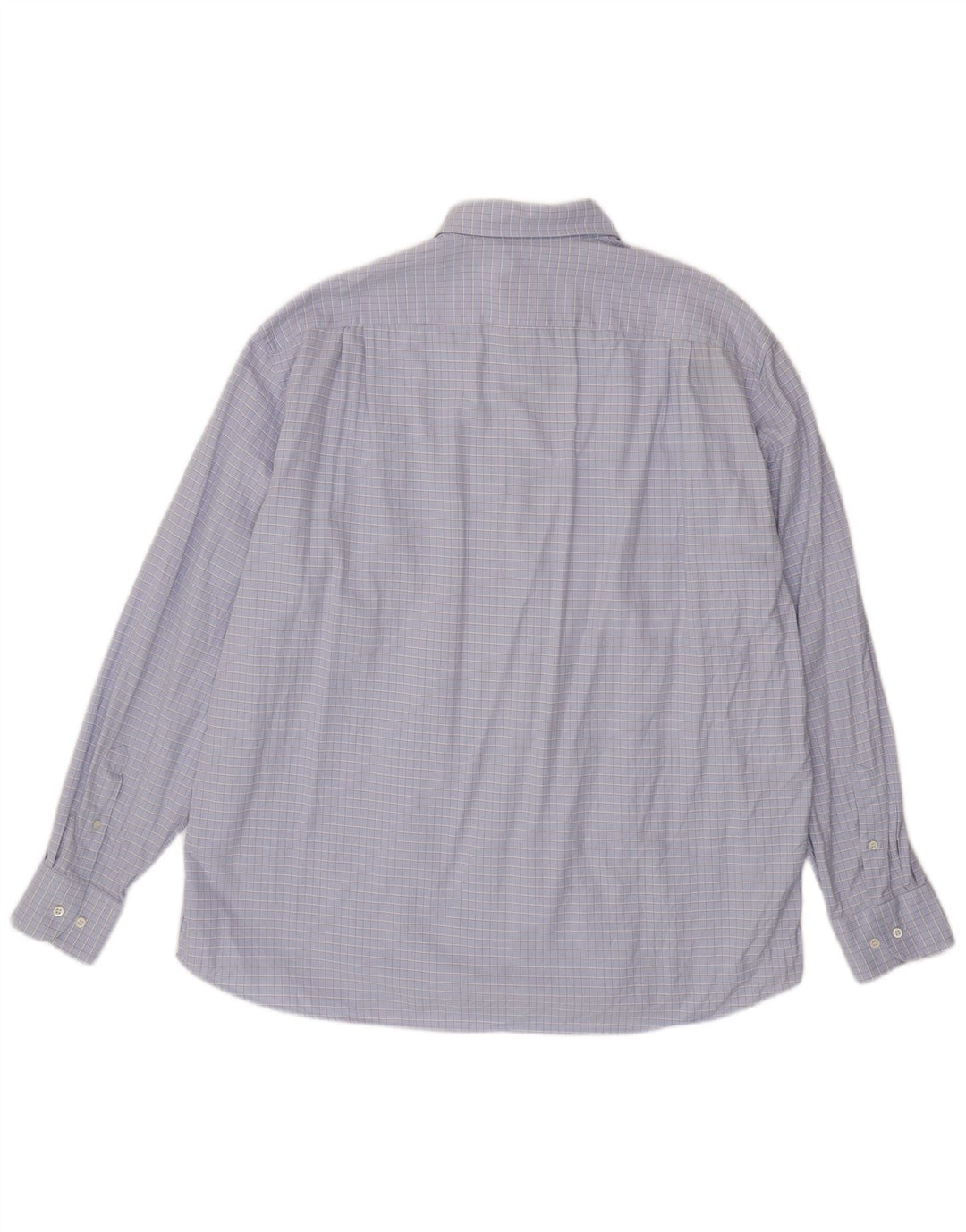 HUGO BOSS Mens Shirt Size 45 17 1/2 XL Purple Check Cotton