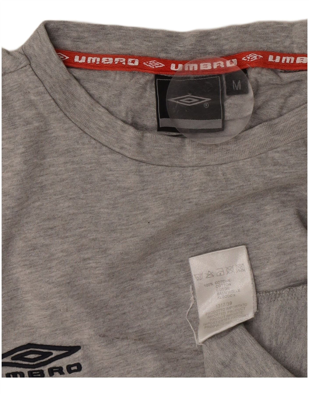 Umbro Mens T-Shirt Top Medium Grey Flecked Cotton