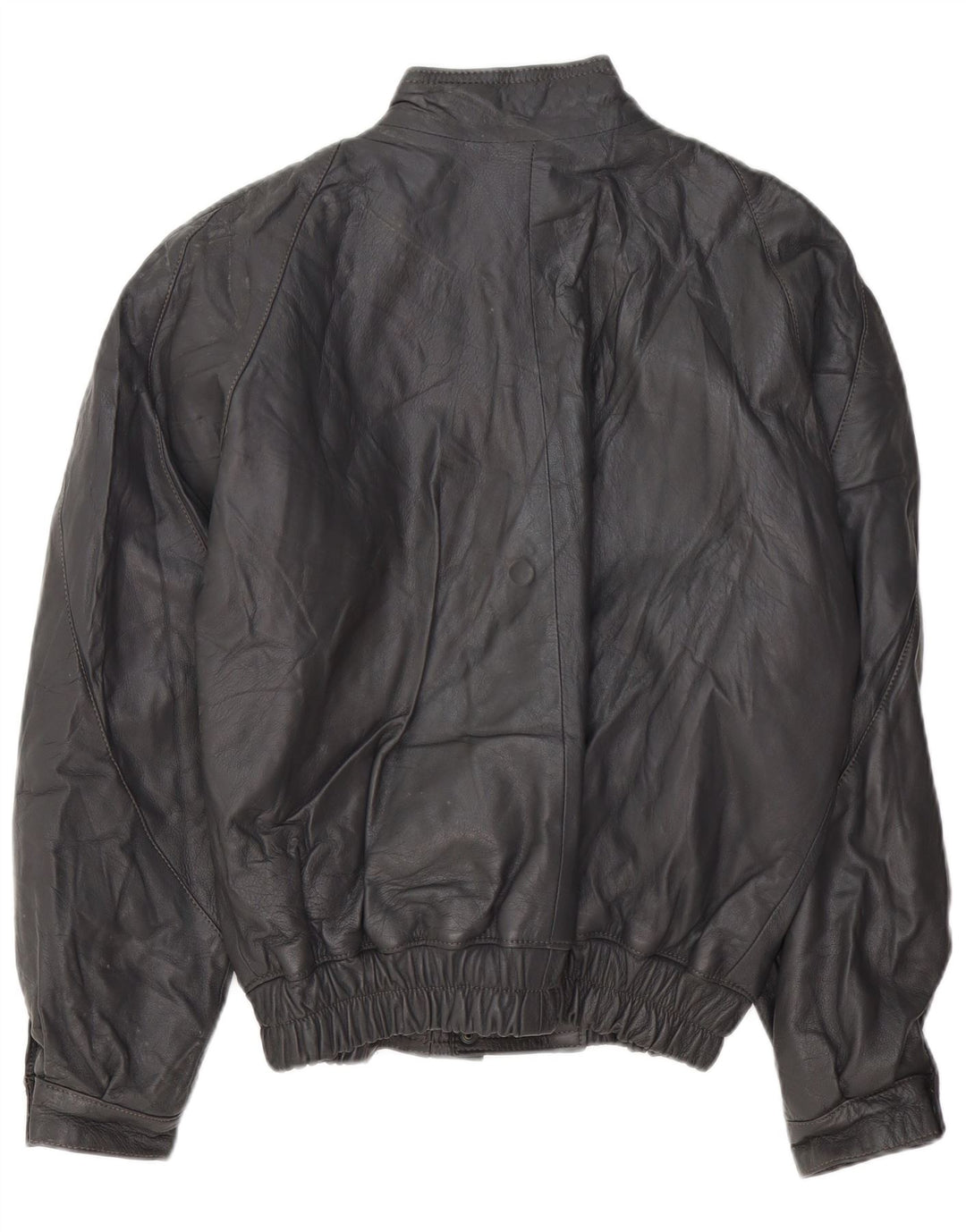 VINTAGE Mens Leather Jacket UK 40 Large Grey Leather