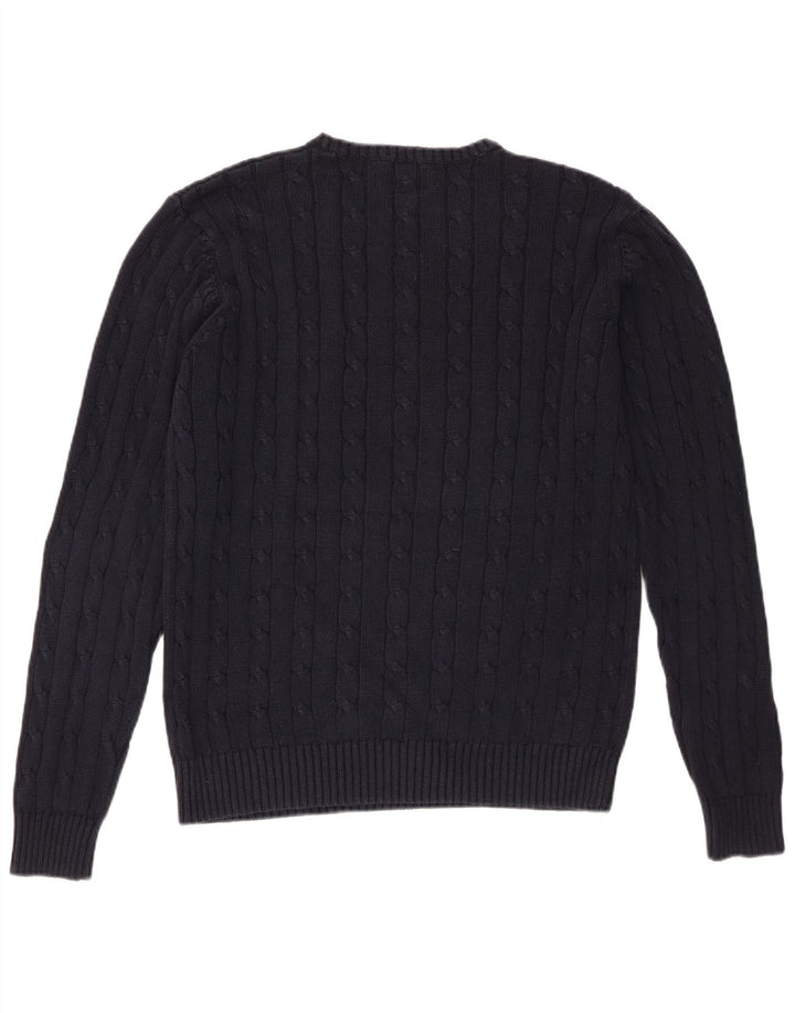 Marks & Spencer Mens Blue Harbour Crew Neck Jumper Sweater Medium Navy Blue