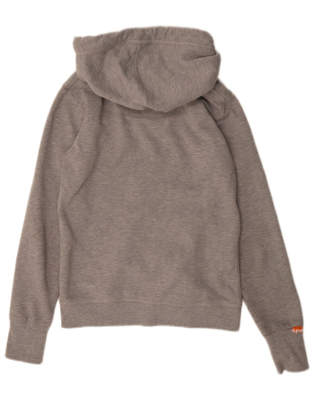SUPERDRY Womens Zip Hoodie Sweater UK 16 Large Grey Polyester