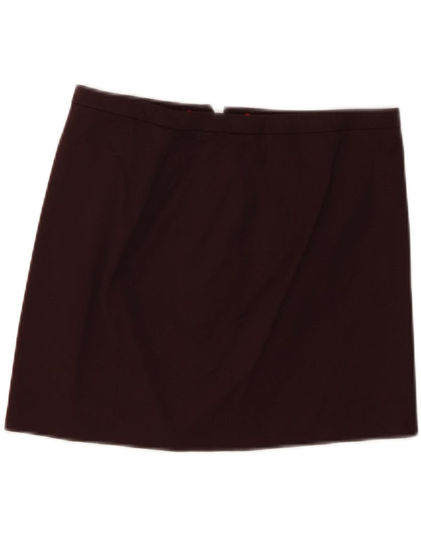 Hugo Boss Womens Mini Skirt UK 8 Small W30 Brown Polyamide
