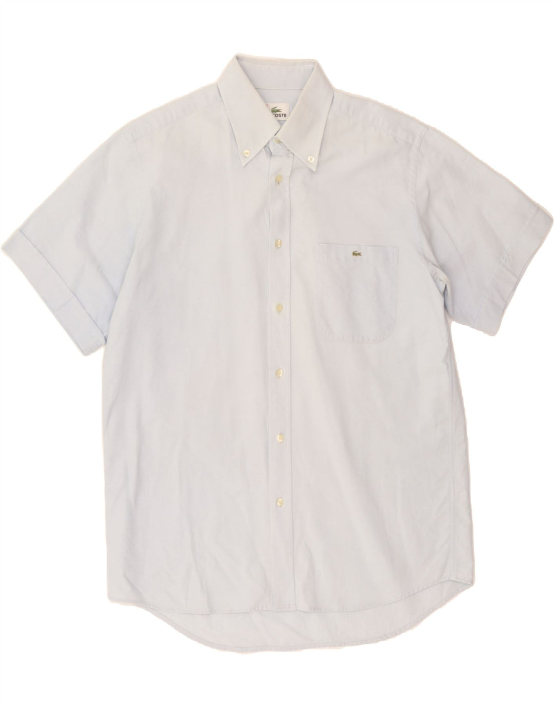 LACOSTE Mens Short Sleeve Shirt Size 41 Medium Blue Cotton Vintage Lacoste and Second-Hand Lacoste from Messina Hembry 