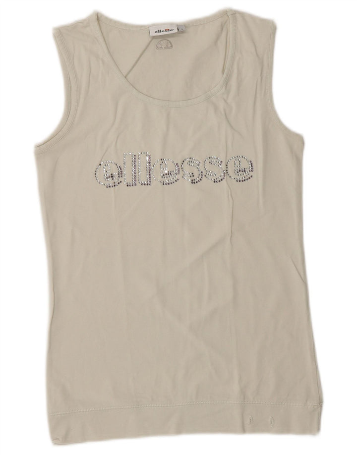 Ellesse Womens Graphic Vest Top UK 10 Small White