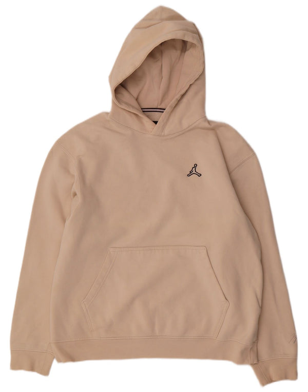 Jordan Mens Hoodie Jumper Large Beige Cotton
