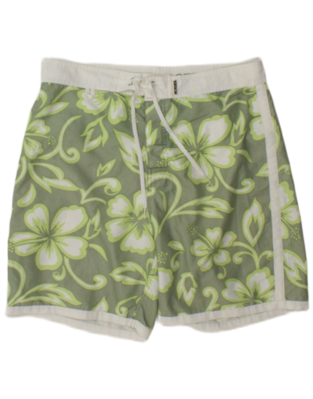 Sundek Mens Swimming Shorts Large Green Floral Polyester
