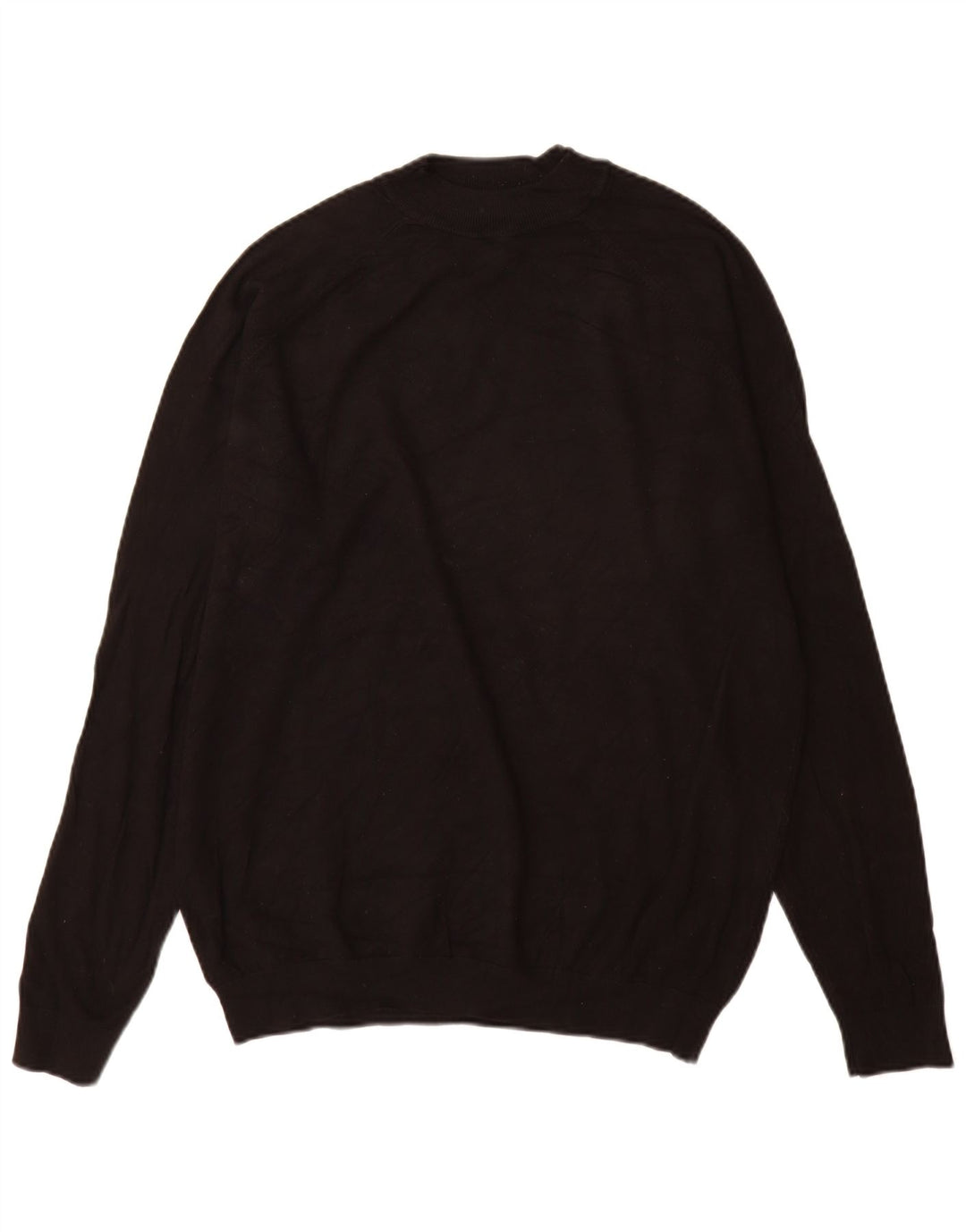 Zara Mens Turtle Neck Jumper Sweater Large Black Viscose