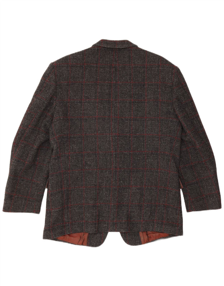 Scirocco Mens Harris Tweed 2 Button Blazer Jacket UK 40 Large Grey Check