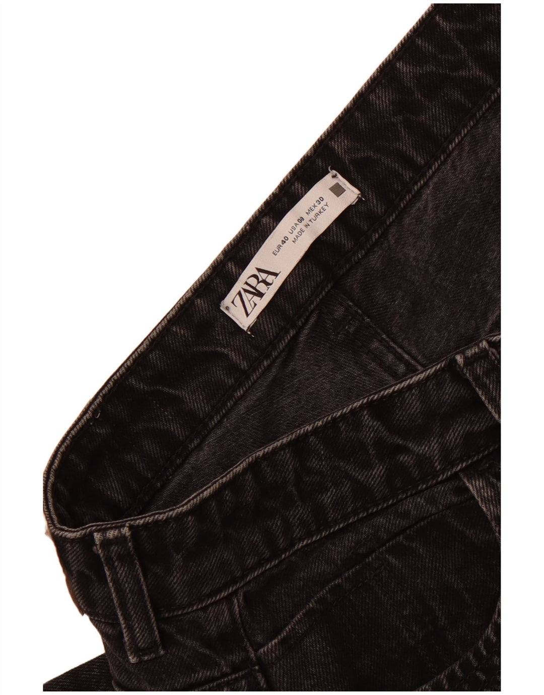 Zara Womens High Waist Cropped Jeans EU 40 Medium W30 L25 Black