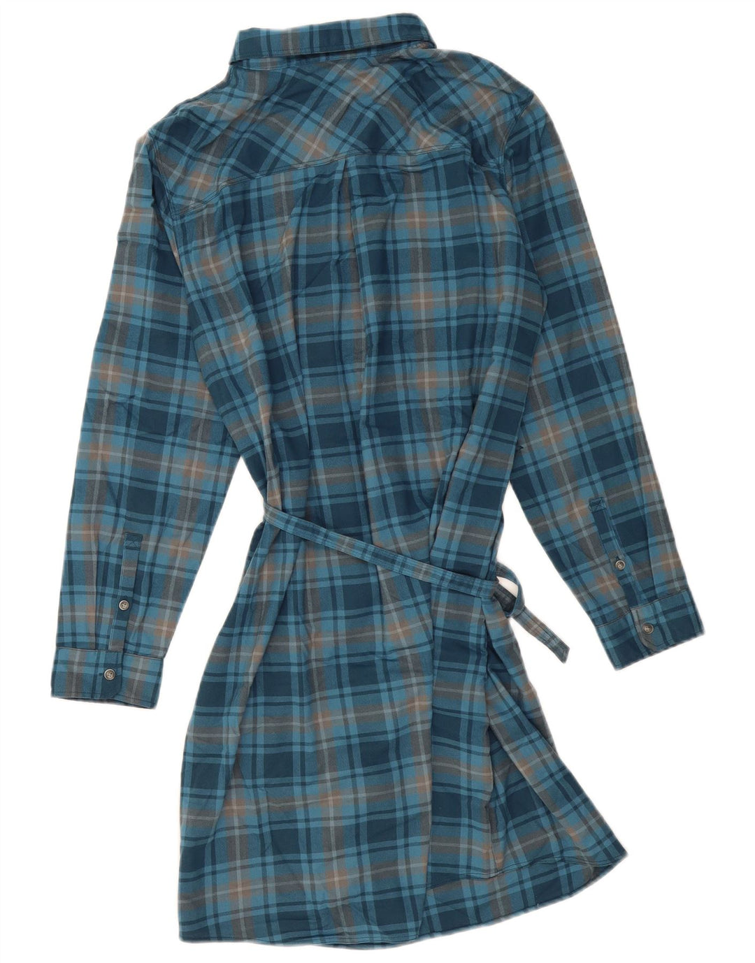EDDIE BAUER Womens Pullover Shirt Dress US 16 2XL Blue Check Polyester