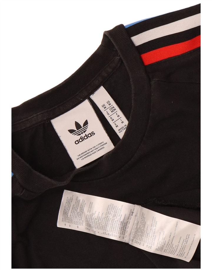 Adidas Mens Graphic T-Shirt Top Medium Black Cotton