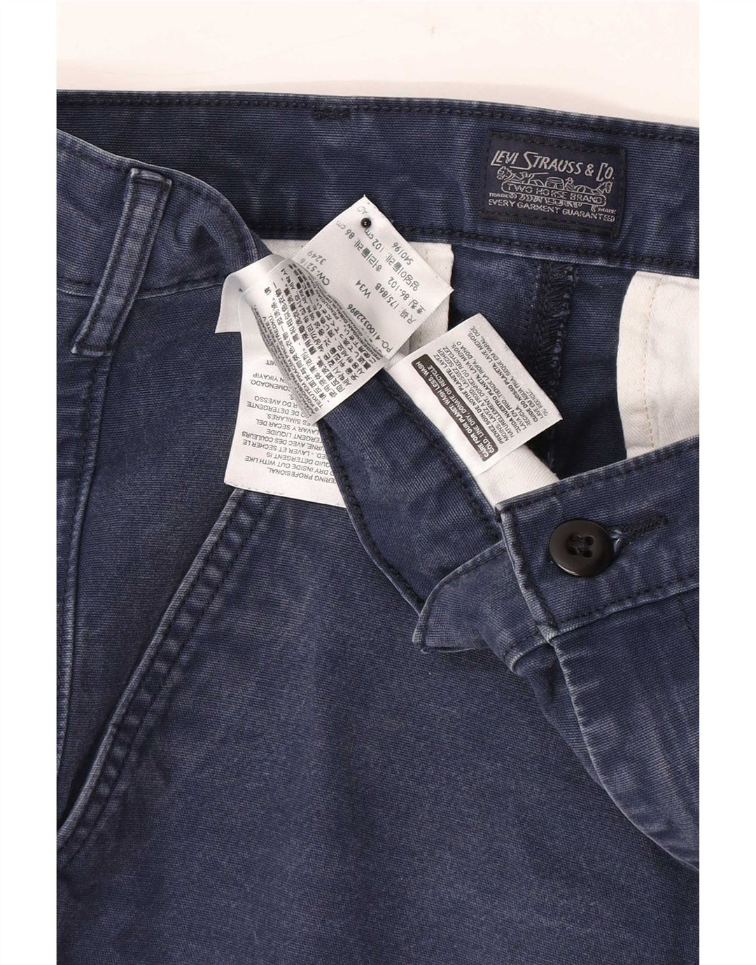 Levi's Mens Chino Shorts W34 Large Navy Blue Cotton