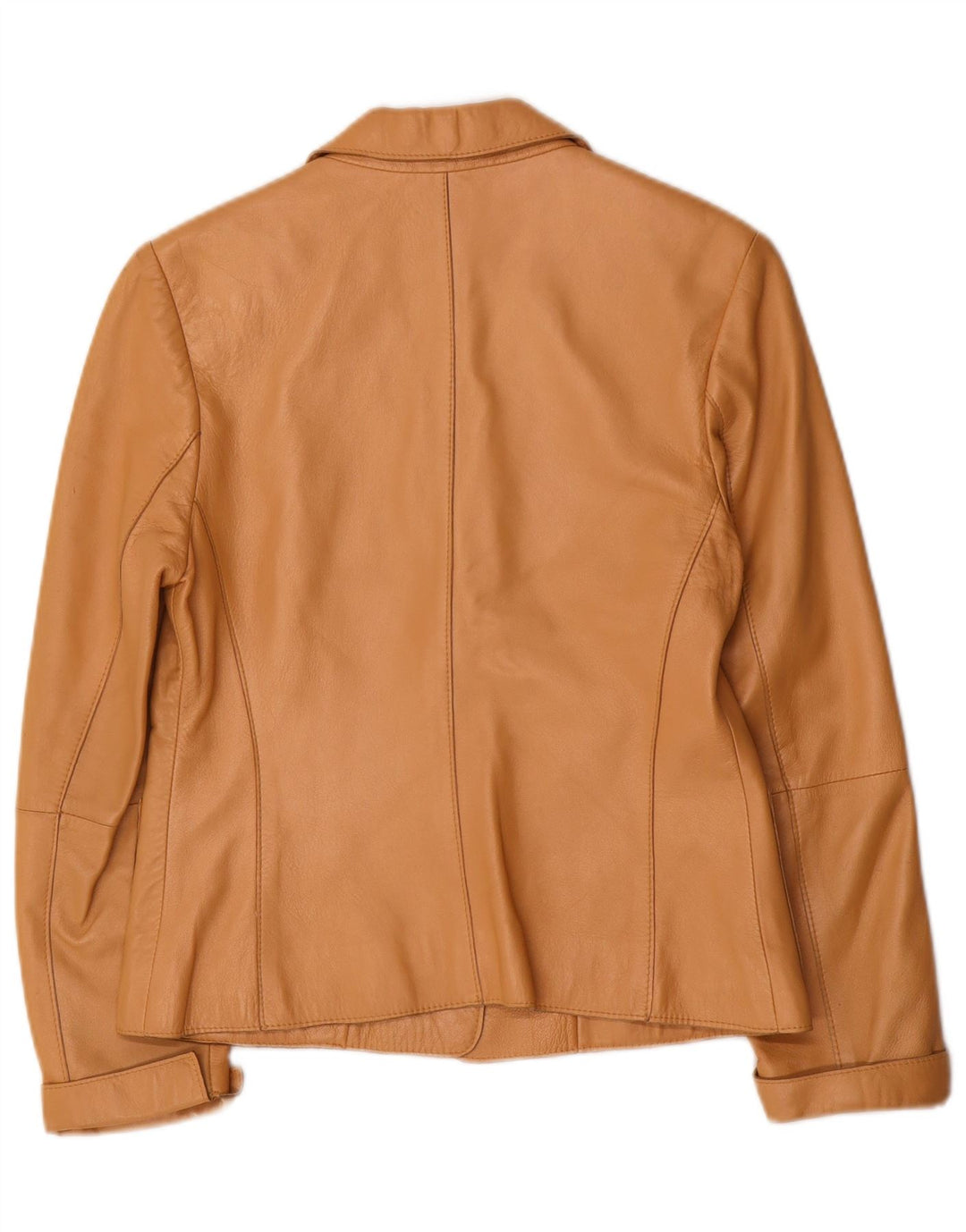 Jake's Womens 2 Button Leather Blazer Jacket UK 10 Small Beige Leather