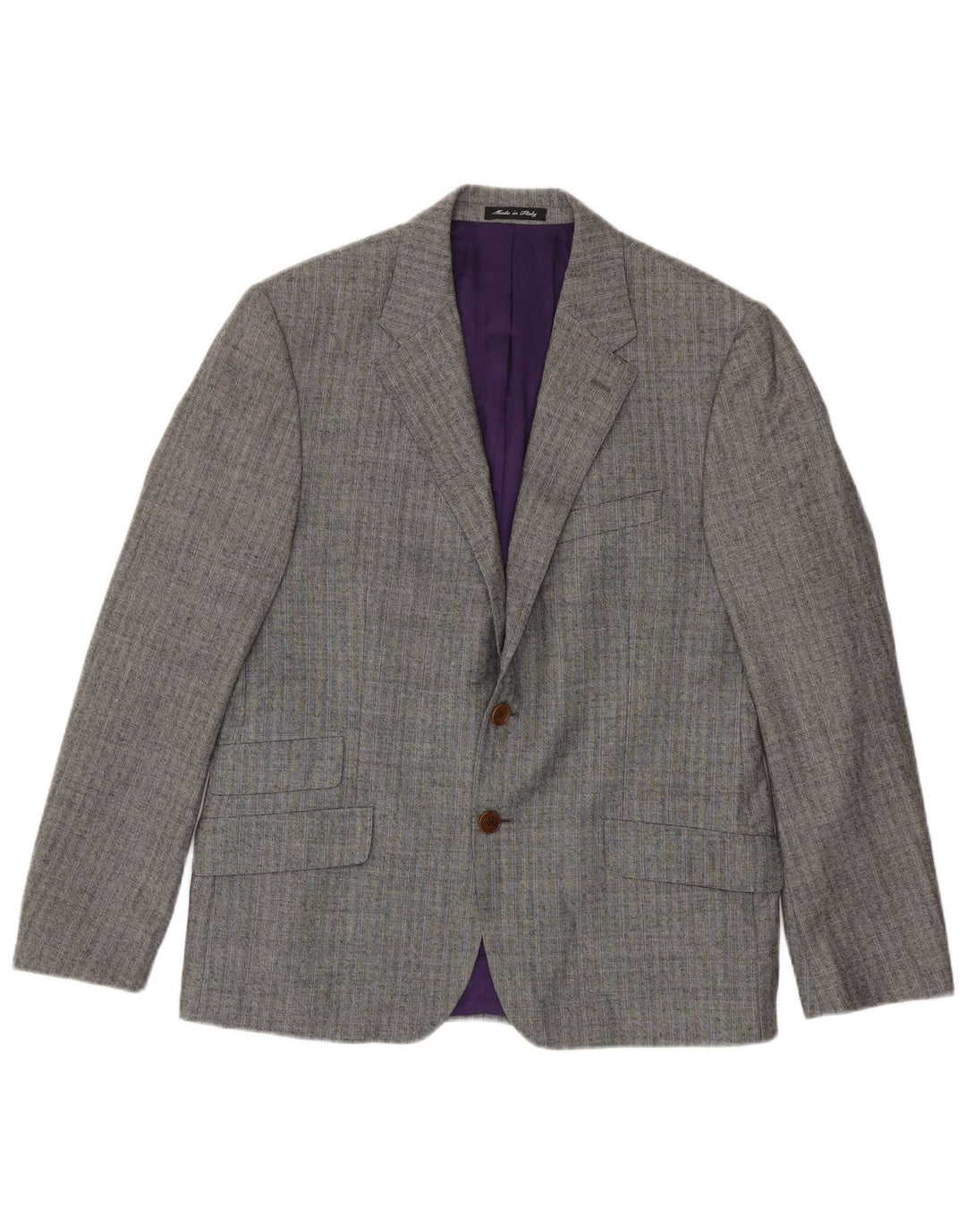 Paul Smith Mens 2 Button Blazer Jacket UK 40 Large Grey Pinstripe Wool