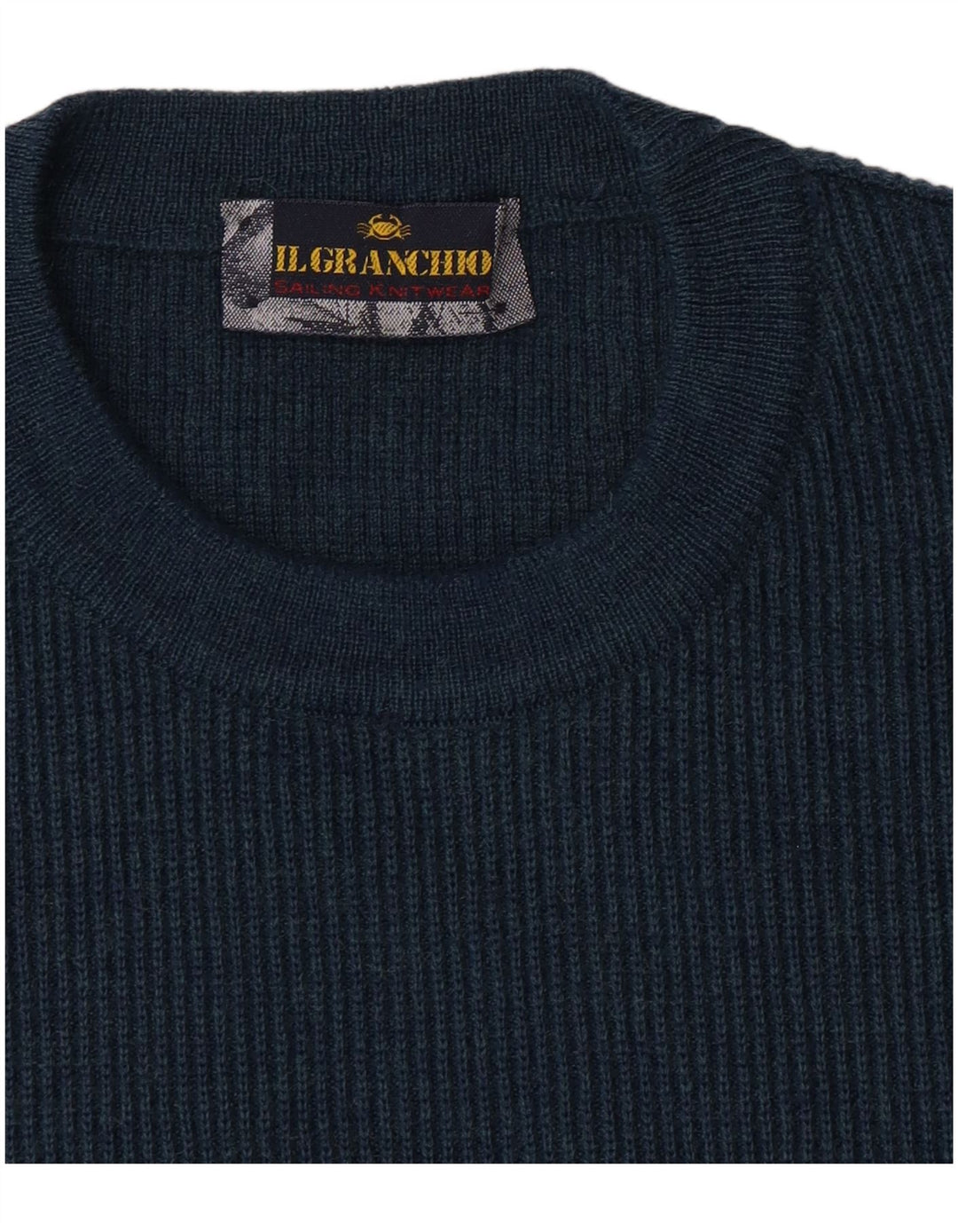 Il Granchio Mens Crew Neck Jumper Sweater Large Navy Blue