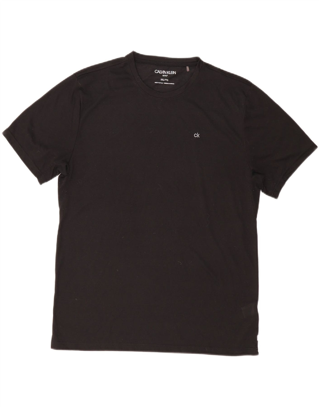 CALVIN KLEIN Mens T-Shirt Top 2XL Black Polyester