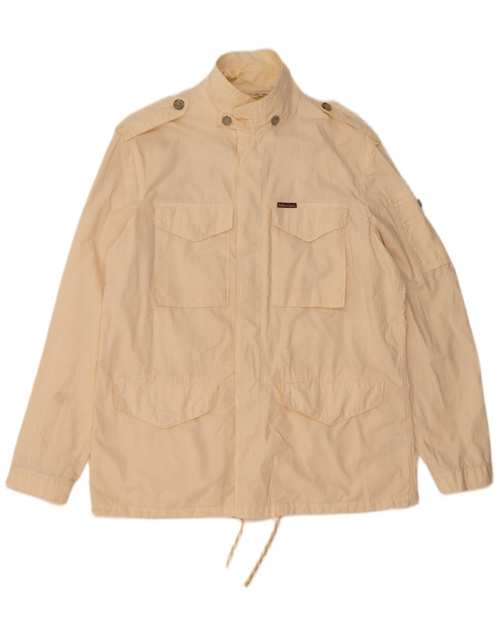 Marlboro Classics Mens Utility Jacket UK 42 XL Beige Cotton