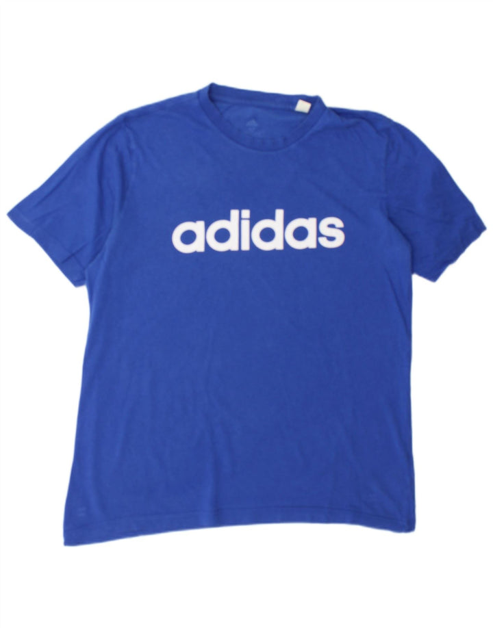 Adidas Mens Graphic T-Shirt Top Medium Blue Cotton