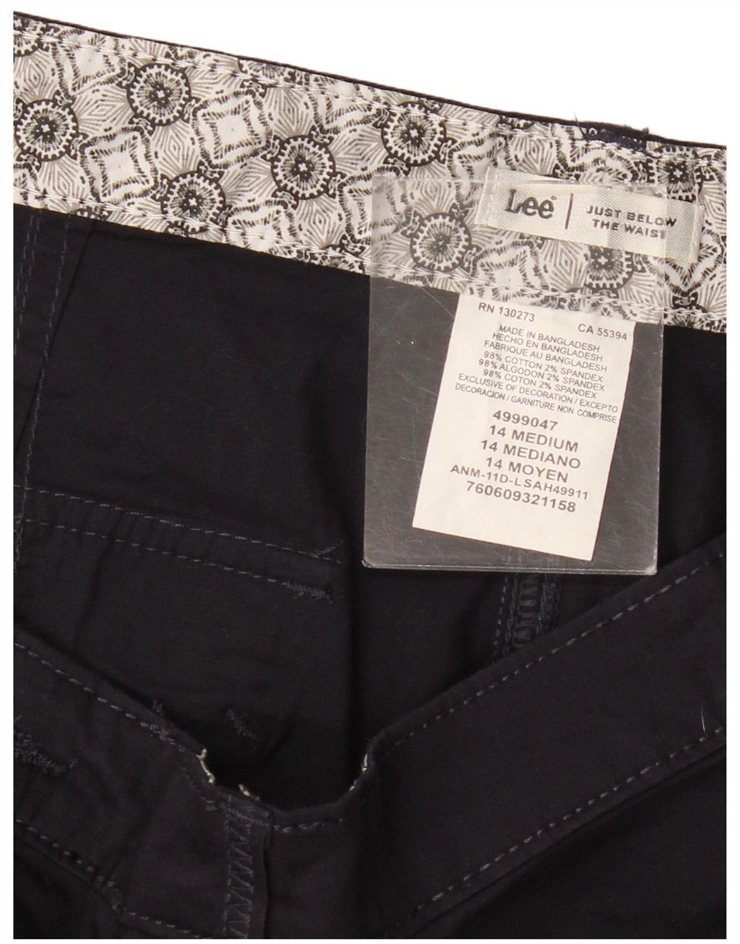 LEE Womens Cargo Bermuda Shorts US 14 XL W34  Navy Blue Cotton