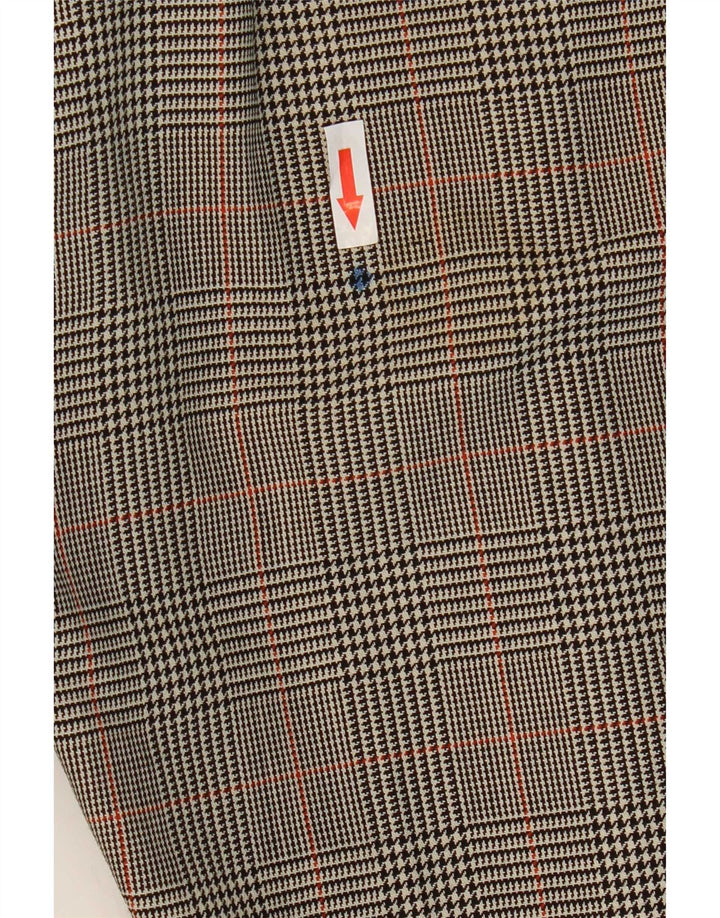 Zara Womens Bootcut Suit Trousers EU 38 Small W28 L32 Grey Houndstooth Wool