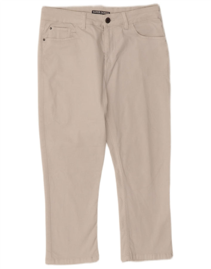 Marks & Spencer Womens Capri Trousers UK 12 Medium W32 L21 White