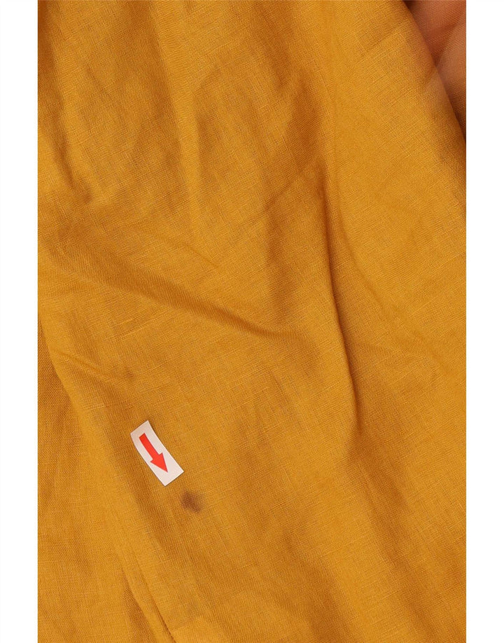 Marks & Spencer Womens Blouse Top UK 14 Large  Yellow Linen