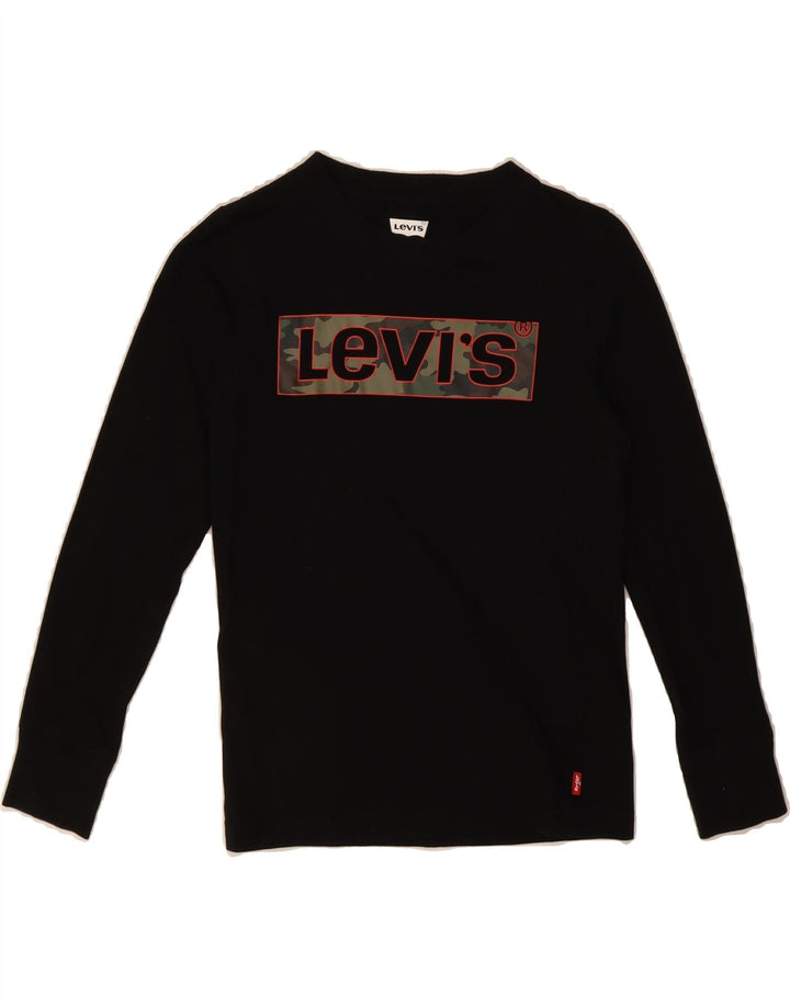 LEVI'S Boys Graphic Top Long Sleeve 9-10 Years Black Cotton Vintage Levi's and Second-Hand Levi's from Messina Hembry 