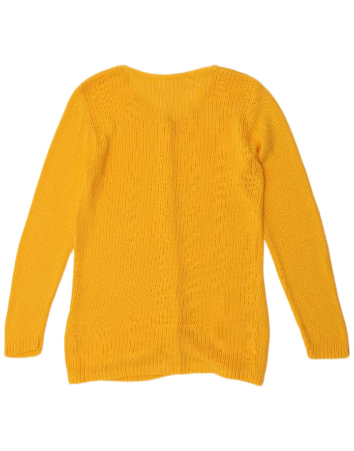 VINTAGE Womens Cardigan Sweater UK 14 Medium Yellow