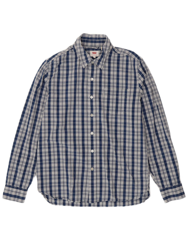 LEVI'S Mens Shirt Medium Blue Check Cotton