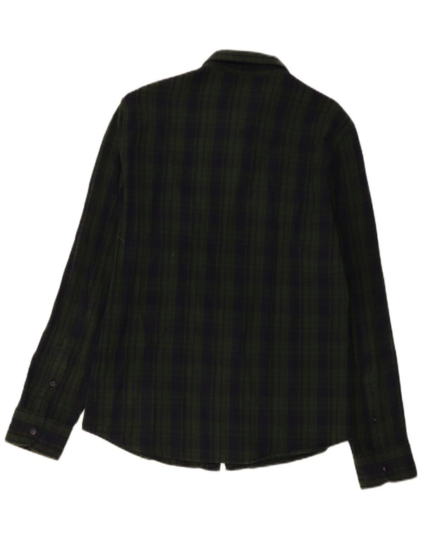 Lee Mens Slim Fit Flannel Shirt Large Green Check Cotton