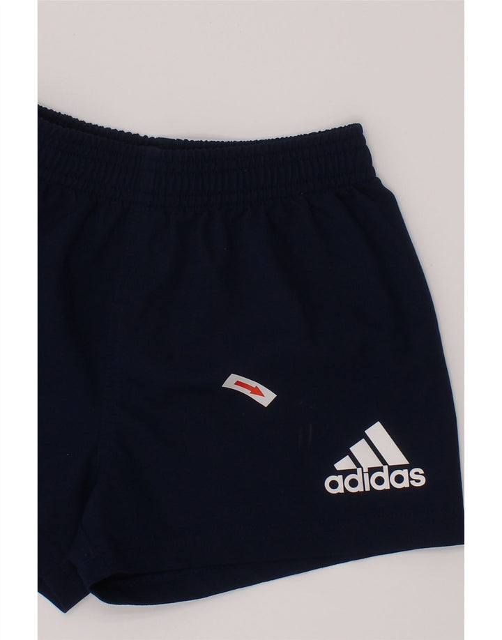 ADIDAS Boys Leinster Rugby Sport Shorts 5-6 Years Navy Blue Polyester