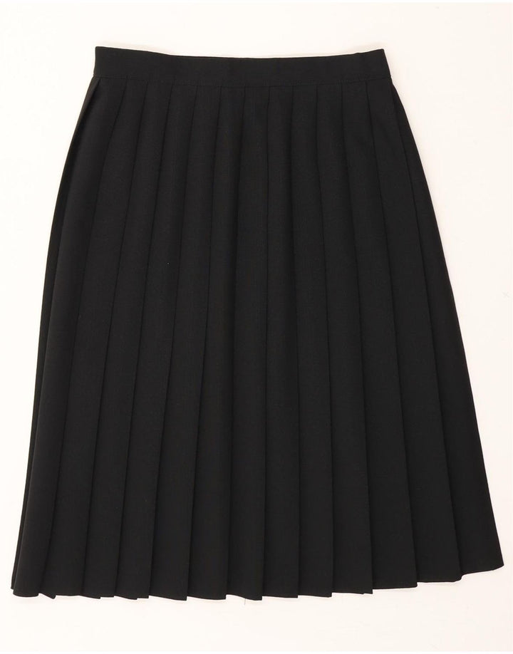 ST. BERNARD Womens Knife Pleated Skirt UK 12 Medium W26 Black Polyester Vintage St. Bernard and Second-Hand St. Bernard from Messina Hembry 