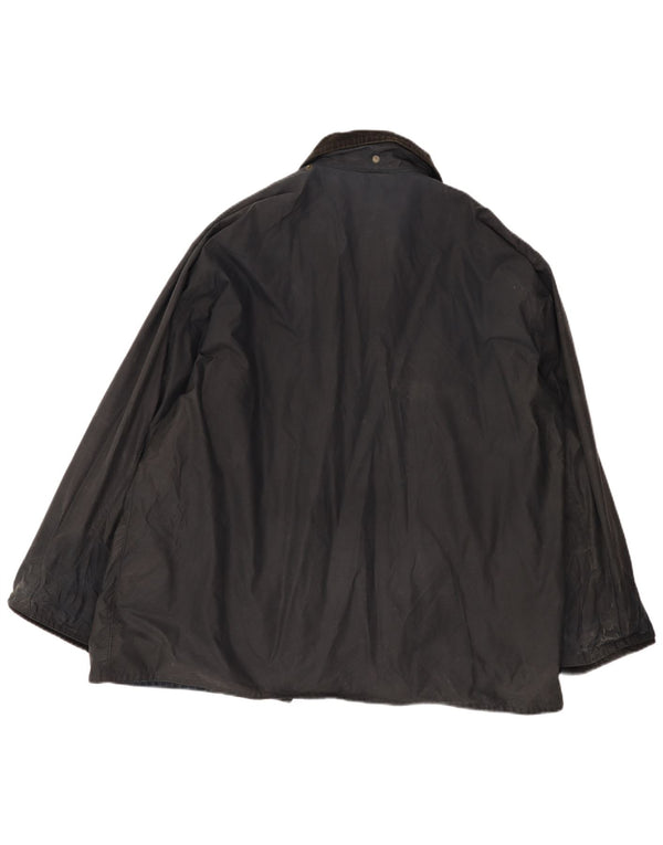 Fermoy Mens Waxed Cotton Jacket UK 42 XL Navy Blue