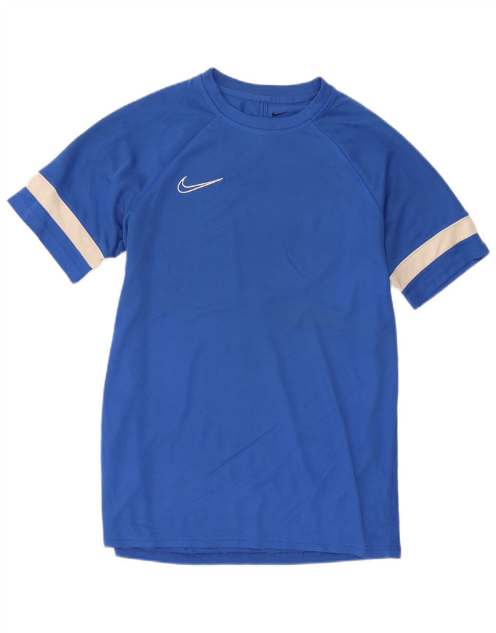 Nike Mens Dri Fit T-Shirt Top Large Blue Colourblock Polyester