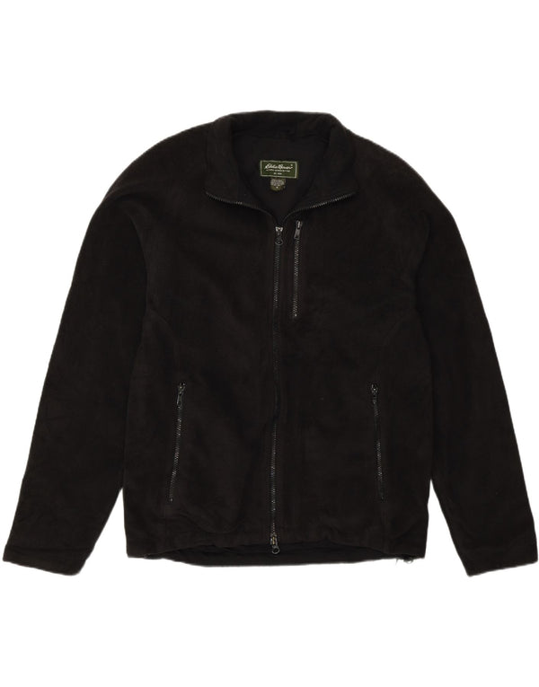Eddie Bauer Mens Fleece Jacket UK 38 Medium Black Polyester