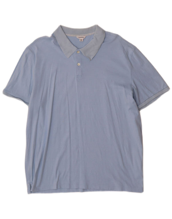 Calvin Klein Mens Polo Shirt XL Blue Cotton