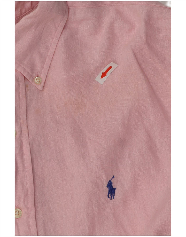 POLO RALPH LAUREN Mens Blake Oversized Shirt XL Pink Linen