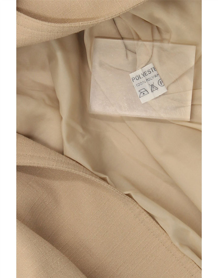 Vintage Womens Blazer Jacket UK 14 Medium Beige Polyester