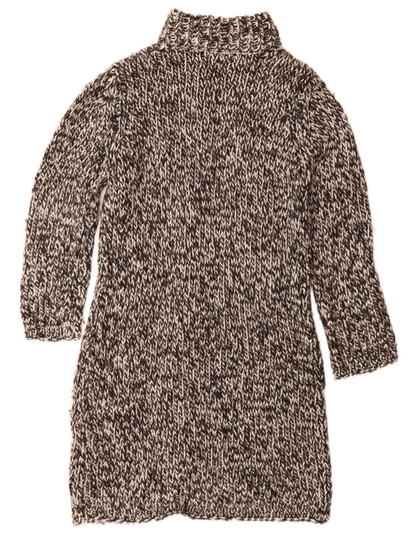 Topshop Womens Longline Cardigan Sweater UK 12 Medium Black Flecked Acrylic