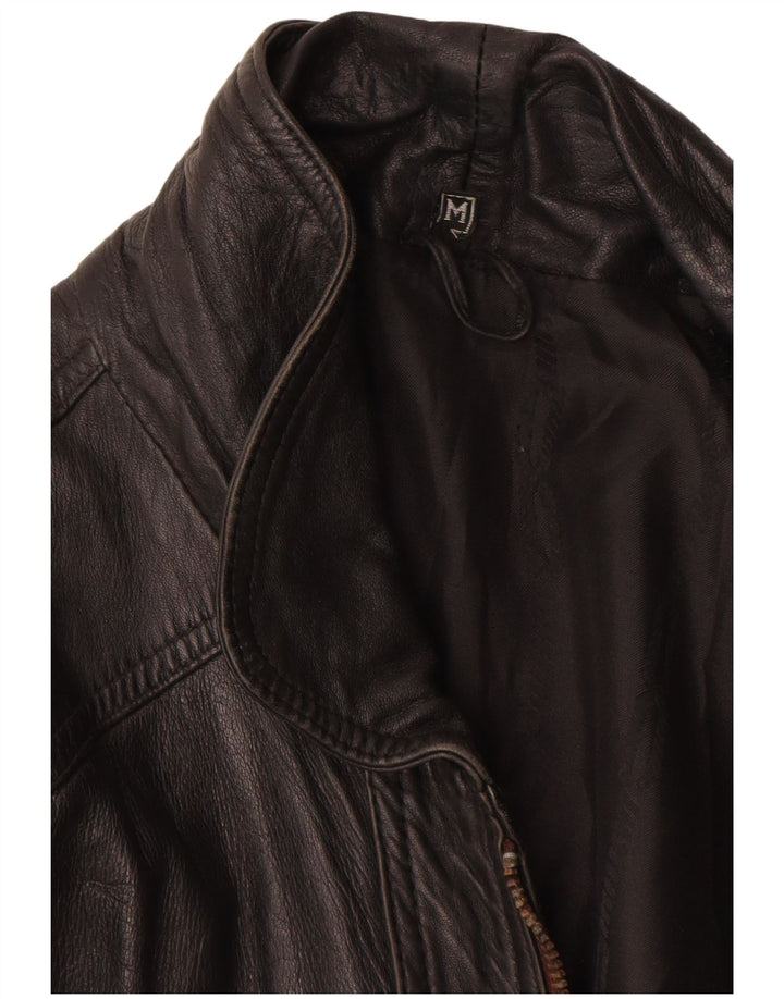 Vintage Mens Leather Jacket UK 38 Medium Black Leather