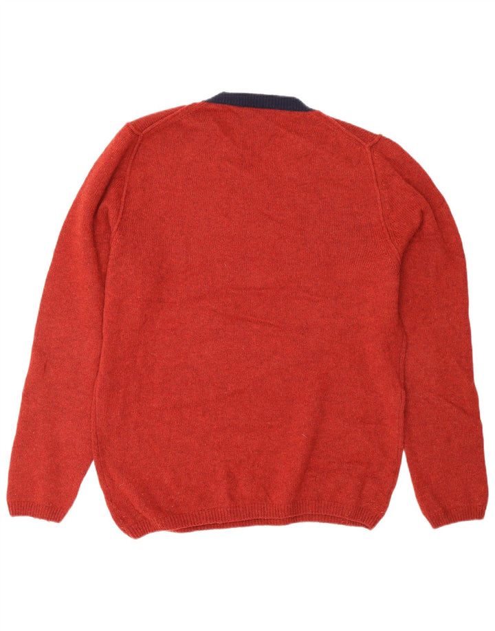 FRED PERRY Mens Crew Neck Jumper Sweater XL Red Wool