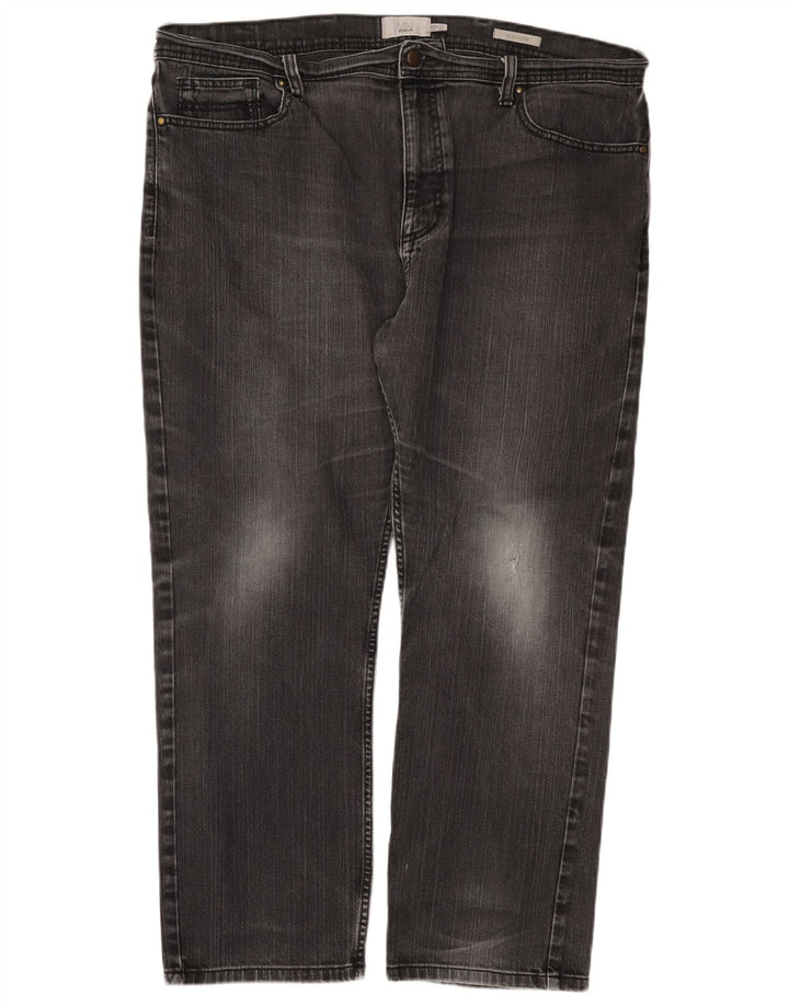 Marks & Spencer Mens Regular Straight Jeans W40 L29 Black Cotton
