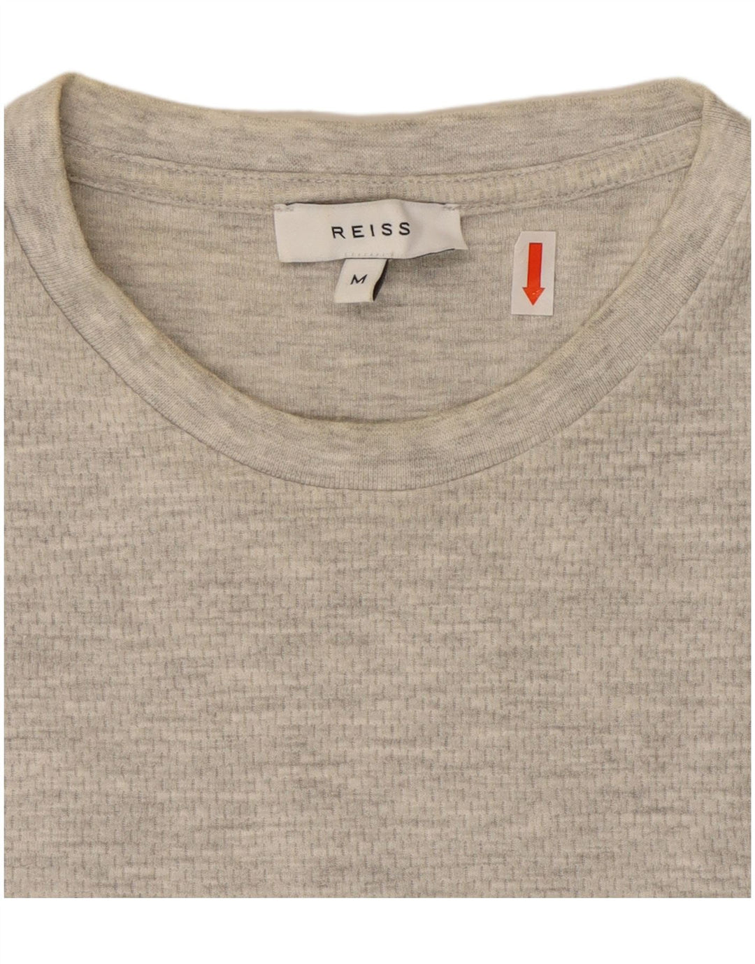 Reiss Mens T-Shirt Top Medium Grey Flecked Cotton
